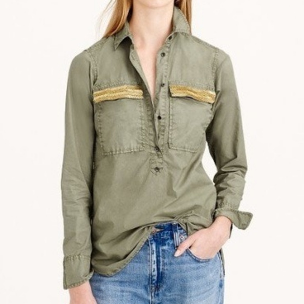 J. Crew - Popover/Utility Shirt - Embellished